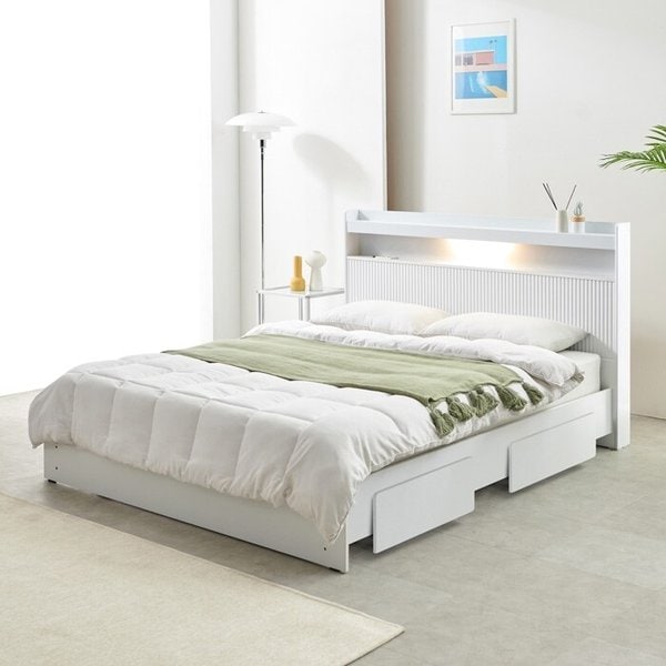 보루네오 협탁과 스텐드가 필요없는 LED 서랍침대 SS KC712