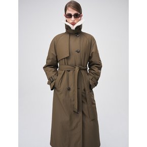 Trench Padding Coat, Olive Brown