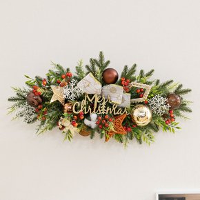크리스마스 가랜드 벽장식 리치골드 센터피스 63cm 소품 벽걸이 데코 행사 촬영 꾸미기 겨울