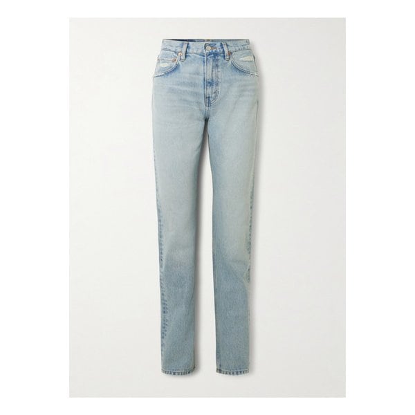 더 블론디 디스트레스 하이라이즈 스트레이트  진 라이트 데님 46376663162900421