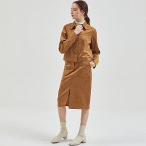 Suede Crop Shirt Camel