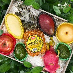 [9/21(월) 오전 9시결제건까지 명절전배송]수입과일 혼합선물세트4호 3.9kg내외(사과1+배1+골드망고1+애플망고1+아보카도2+용과1+파인애플1)