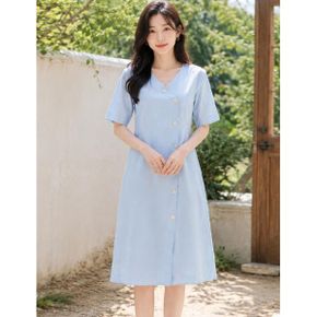 브이넥 버튼 린넨 원피스  GAMOP04G _P336030332