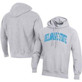 4593779 Champion Mens Gray Delaware State Hornets Tall Arch Pullover Hoodie