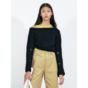 Mollis Off Shoulder Knit (Navy)