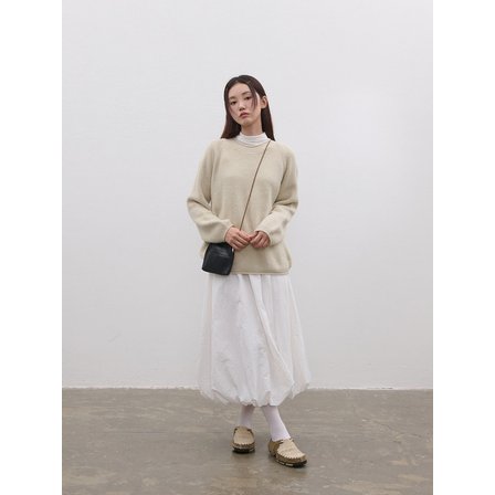 스펑키 셔링 벌룬 롱 스커트
