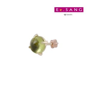 14k 천연 페리도트 6mm 피어싱