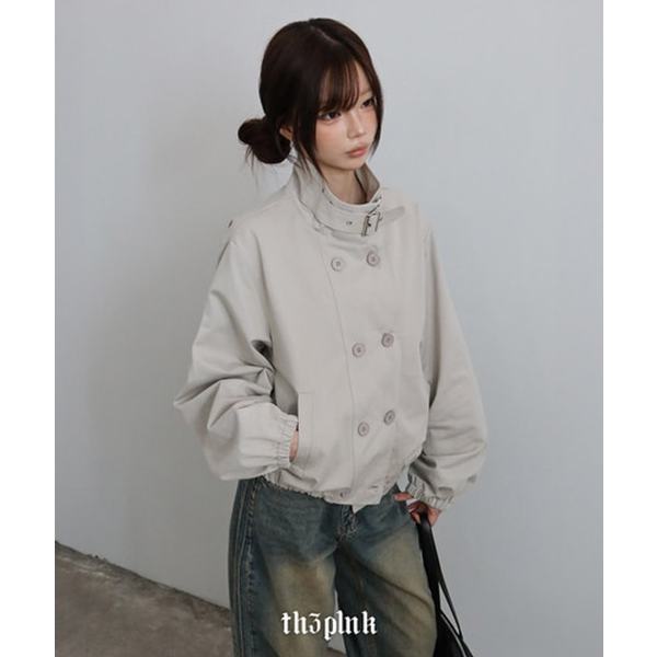 확대된 대표 더핑크 / 태르 오버핏 하이넥 버클 스트랩 트렌치 야상 자켓