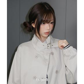 / 태르 오버핏 하이넥 버클 스트랩 트렌치 야상 자켓