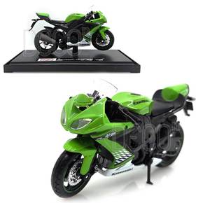 1:18 가와사키 닌자 ZX-10R 그린 오토바이 미니카 다이캐스트 피규어