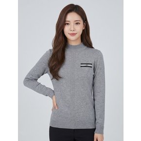 여성 포켓 장식 반넥 니트 ALSHM9151-190