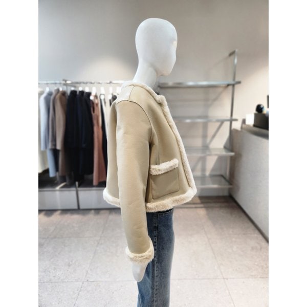 [여주점] [나이스클랍] 라운드 페이크 퍼 자켓 N234PWF951