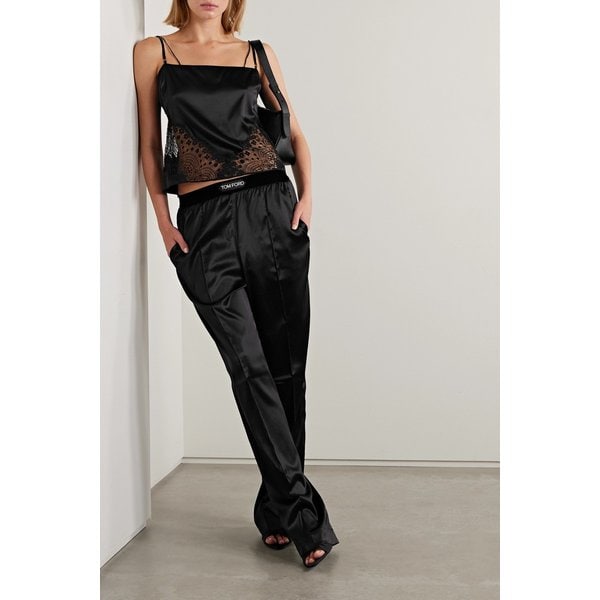 레이스 트림 실크 블렌드 새틴 캐미솔 1647597306869712