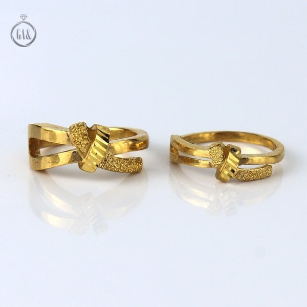 [가앤] 24k순금 미니 하트 매듭 두줄 반지 3.75g