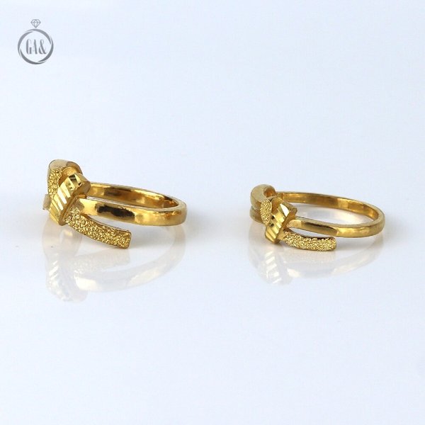 [가앤] 24k순금 미니 하트 매듭 두줄 반지 3.75g