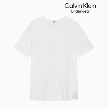 Calvin Klein Underwear 남성 CK 블랙 코튼 숏 슬리브 크루넥 탑 (NB3632-100)