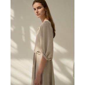 TOR SHIRRED ROUND NECK DRESS_2 COLOR