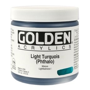 골덴 아크릴물감낱색 S3 1564 473ml LightTurquois(Phthalo)