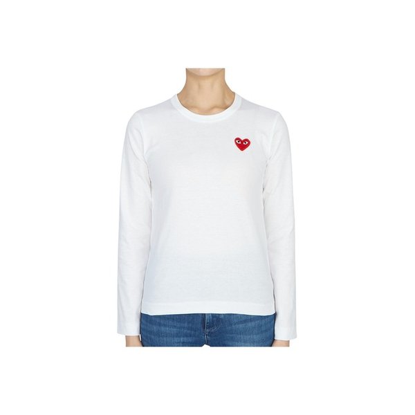 꼼데가르송 스크래치 레드와펜 여성 긴팔티셔츠 AZ T117 051 2