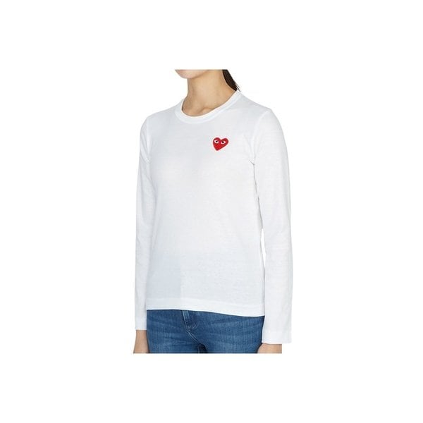 꼼데가르송 스크래치 레드와펜 여성 긴팔티셔츠 AZ T117 051 2