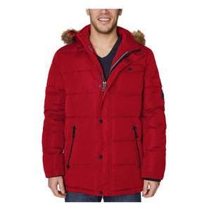 NAUTICA 4447790 Nautica Mens Faux Fur Trim Quilted Parka Coat