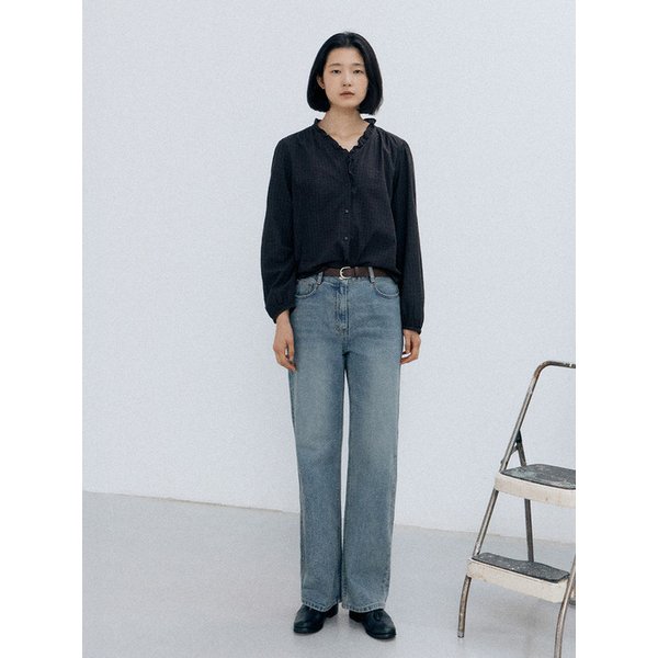 [online exclusive]noah shirring blouse (brown)