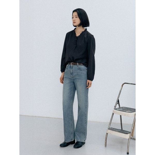 [online exclusive]noah shirring blouse (brown)