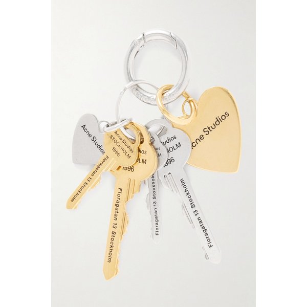 실버 앤 골드톤 하트 참 키링 46376663162904431