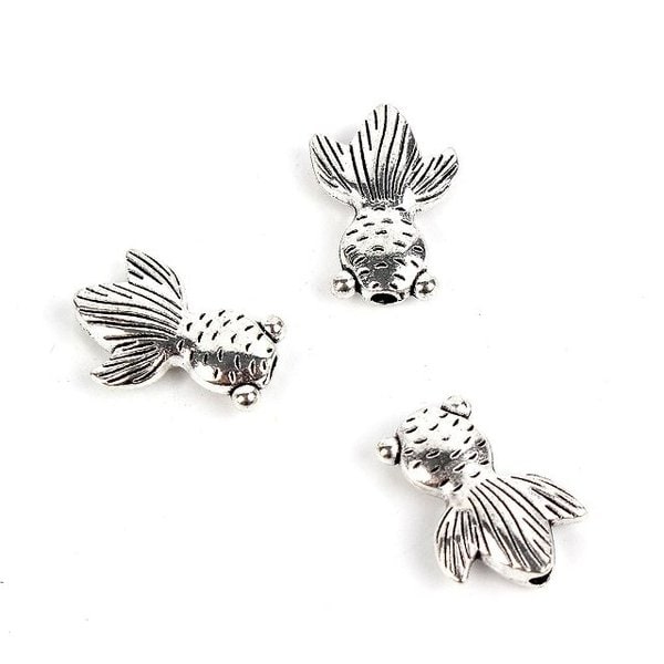 금붕어 실버 목걸이 키링 액세서리 펜던트 부자재 펜 (WFHO036)