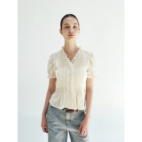 TFR PINTUCK FRILL BLOUSE_2COLORS