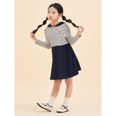 *SSG몰특가*[BEANPOLE KIDS] 골지 클래식 스쿨룩 원피스  네이비 (BI4271G01R)