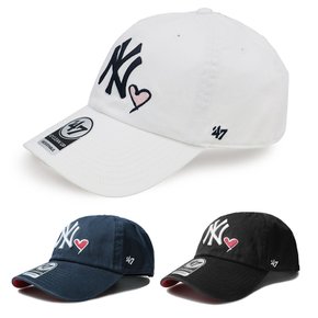 47브랜드 뉴욕 양키스 클린업 볼캡 MLB 하트 아이콘 모자