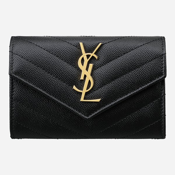 [시흥점] 6S 414404 BOW01 1000 모노그램 플랩 카드 지갑 골드 블랙