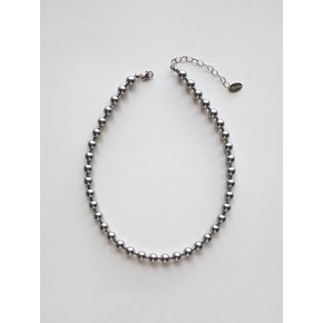 Silver pearl and crystal necklace