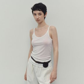 [7/22 순차출고] Soft Stretch Tencel U-neck Sleeveless (Ivory)