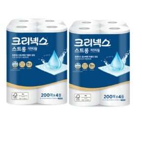 크리넥스 스트롱 키친타월 200매 X 4롤 1EA+1EA