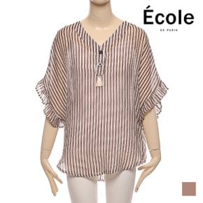 ECOLE 루이 태슬 스트라이프 블라우스_F06WBB057Z