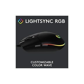 Logitech G102 라이트 동기화 게이밍 유선 마우스 커스터마이징 가능한 R