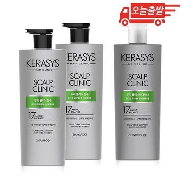  오늘출발 케라시스 두피클리닉 750ml 단백질 샴푸 2개 + 컨디셔너 1개