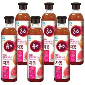 대상 청정원 홍초 자몽 900ml x 6개