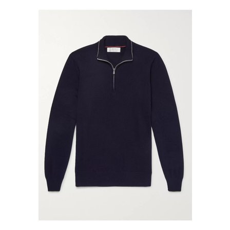 부르넬로쿠치넬리 브루넬로쿠치넬리 Cashmere Half-Zip Sweater 블루 3607804572271153