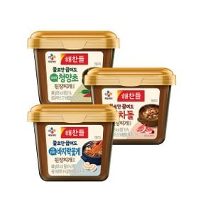 CJ 해찬들 그대로 청양초 차돌 바지락 꽃게 된장찌개 양념 450g x 3개