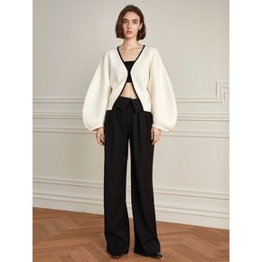 YY_Triple button high waist pants