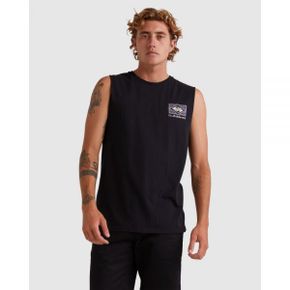 5024983 Quiksilver Mens Back Flash Sleeveless Muscle T Shirt - BLACK