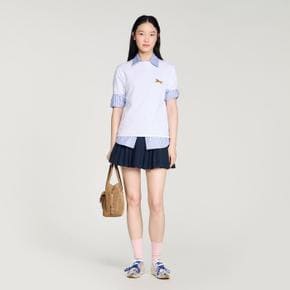 호스 자수 티셔츠 Weiß SFPTS01777