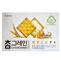  크라운 참그레인 우리밀 192g 샌드 과자 간식