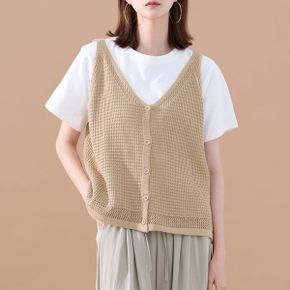 노아 무지 브이넥 레이어드 조끼_P393925138