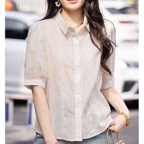 플라워자수패턴 셔츠블라우스 80ED09_P421540088