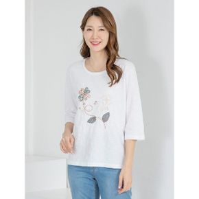 엄마옷 티셔츠 7부 면 라운드 MQG126750 마담 미시 중년여성 빅사이즈 할머니옷 .._P420254547