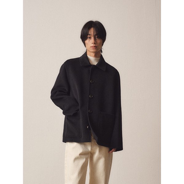 Cashmere Blend Handmade Patchpoket Jacket_Dark Navy